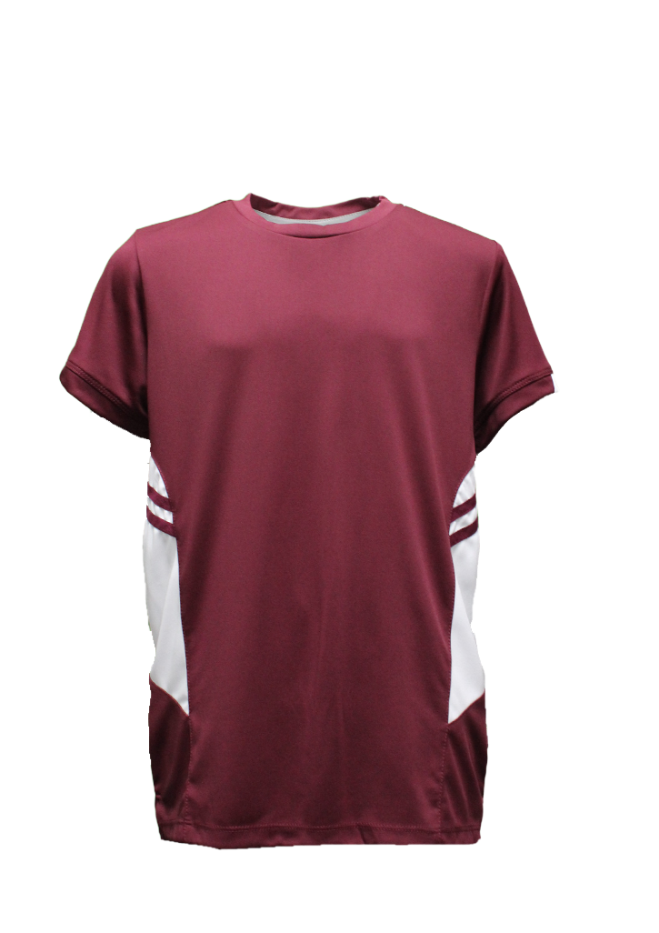 Tamatea Intermediate PE Tee Maroon/White